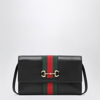 Gucci Black Gucci Horsebit Web wallet with strap