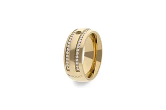 Qudo Womens Lecce Basic Ring In Gold