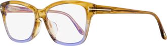 Tom Ford Womens Alt Fit Blue Block Eyeglasses TF5597-F-B 047 Brown Melange/Violet 54mm