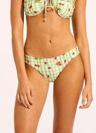 Seafolly Beach Picnic Hipster Bikini Bottom In Green