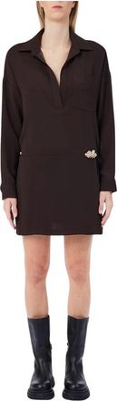 Liu Jo Abito T.unita con Applicazione - Dames - Shirt Kleedjes - Bruin - L - Kleedjes