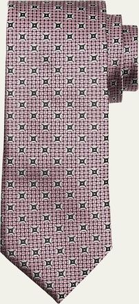 Ermenegildo Zegna Mens Woven Medallion Silk Tie