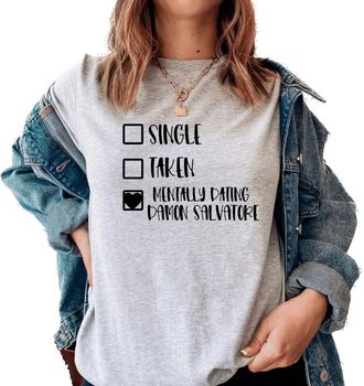 Generic TVD Mentally Dating Damon Salvatore TVD Tshirt (as8, Alpha, l, Regular, Regular, Black)