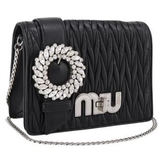 Miu Miu Pre-owned Shoulder Bag - Dames - Pre-owned - Zwart - Maat: ONE Size Leer