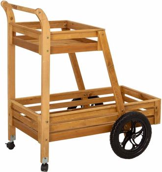 Wanderlust Deco Carro expositor de madera marr&oacute;n 82x19x44,5h cm