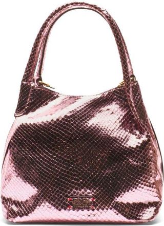 Frances Valentine Teeny Sweet Pea Snakeskin Embossed Metallic Leather Handbag in Pink at Nordstrom