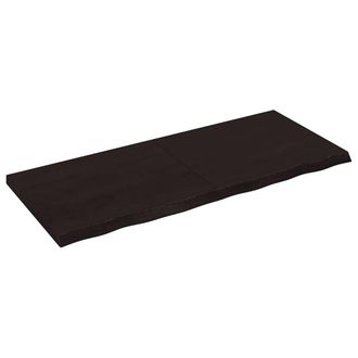 Berkfield Home Table Top Dark Grey 120x50x(2-4) cm Treated Solid Wood Oak