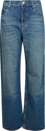 Isabel Marant Dromie-Gz Mid-Blue Straight-Leg Jeans
