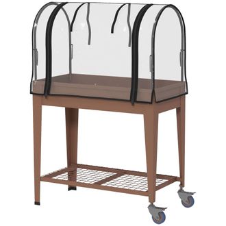 OUTSUNNY Mesa de cultivo 80x40x120 cm marr&oacute;n