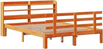 vidaXL Vidaxl - Bed Frame with Headboard without Mattress Wax Brown 120x190 cm Small Double