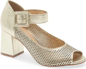 Bottero Peep-Toe Mary Jane in Dourado 22 at Nordstrom, Size 11