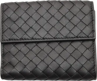 Bottega Veneta Black Leather Wallet (Bi-Fold) (Pre-Owned)