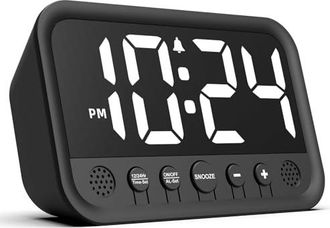 OEM Reloj Despertador Digital Led Con D&iacute;gitos Grandes, Brillo Y Volumen Ajustables, Funci&oacute;n De Repetici&oacute;n, Visualizaci&oacute;n De Hora De 12/24 Horas, Reloj De 