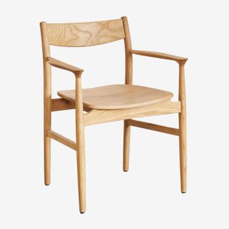 Sklum Sklum - Silla De Comedor Con Reposabrazos En Madera De Roble Mireita