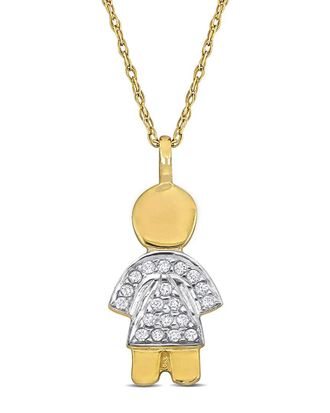 Rina Limor 14K 0.10 Ct. Tw. Diamond Girl Pendant Necklace
