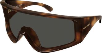Saint Laurent Shield Zonnebril - Dames - Zonnebrillen - Bruin - ONE Size - Nylon - Accessoires