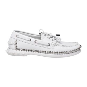Christian Louboutin Gerockel Bootsschoenen - Dames - Bootschoenen - Wit - 37 EU - Leer - Schoenen