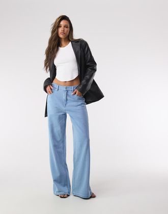 Good American Jeanius Good Ease - Pantaloni felpati blu indaco