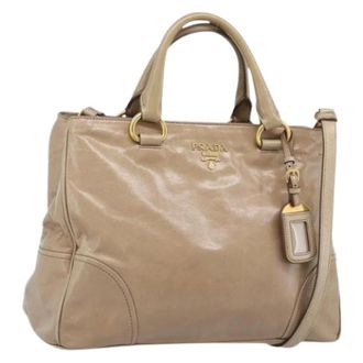 Prada Pre-owned Vintage Tote Bag - Dames - Pre-owned - Beige - Maat: ONE Size Leer