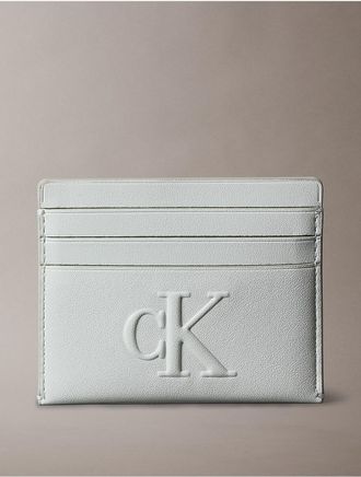 Calvin Klein Womens Sculpted Impression Card Case - Green