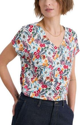 Seasalt Cornwall Studio Glass Organic Cotton Button-Up Top in Garden Flowers Chalk at Nordstrom Rack, Size 16 Us / 20 Uk
