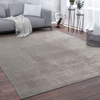 Paco Home Paco Home - Alfombra, Suave Alfombra De Pelo Corto Para Sal&oacute;n, Supersuave, Lavable, Gris 200 Cm Cuadrado