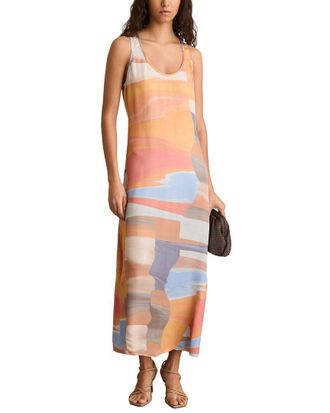Reiss Layla Sunset Print Sleeve Dress