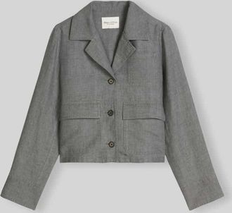 Marc O'Polo Relaxed Fit Jacke aus reinem Leinen in Mittelgrau Melange, Gr&ouml;&szlig;e 34