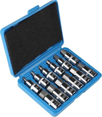 OEM Juego De 12 Llaves Hexagonales De 1/2 (5, 6, 7, 8, 10, 12, 14, 16, 17, 18, 19, 22 Mm), Incluye Estuche De Pl&aacute;stico, Color Azul