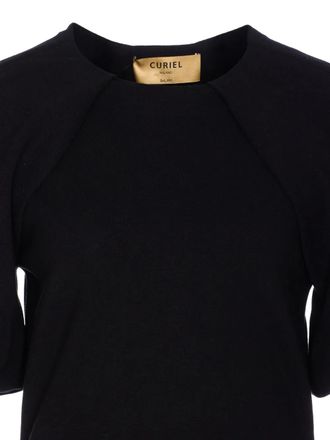 Curve balloon-sleeve midi dress - women - Viscose/Polyester - 44 - Black