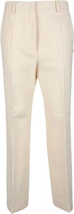 Sportmax Wolmix Stretchbroek - Dames - Straight fit broeken - Oranje - 4XS - Wol - Broeken