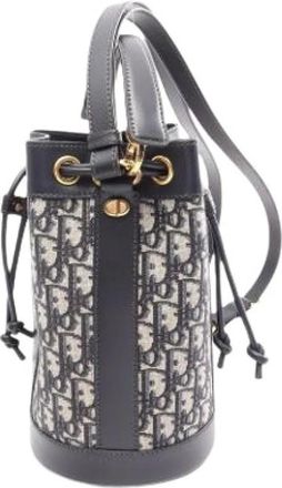 Dior Pre-owned Vintage Canvas Bucket Bag - Dames - Vintage Tas - Blauw - ONE Size - Leer - Vintage