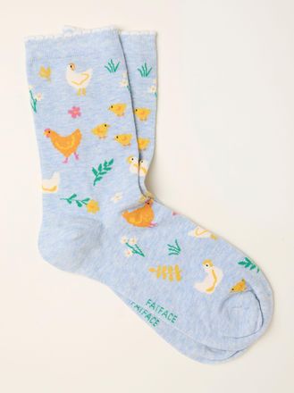 Fat Face FatFace Light Blue Chicken Socks