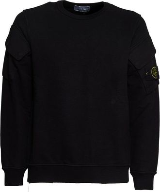 Stone Island Brushed Organic Cotton Fleece Crewneck Sweatshirt
