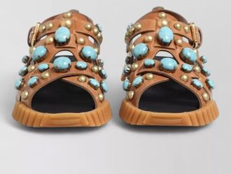 Dolce & Gabbana leather studded sandals
