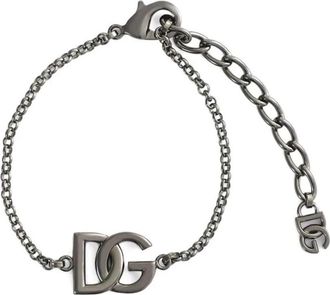 Dolce & Gabbana Intricate Link Bracelet - Heren - Armbanden - Grijs - ONE Size - Leer - Accessoires