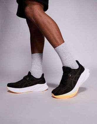 Asics Dynablast 5 - Sneakers da corsa nere e marrone pietra-Nero