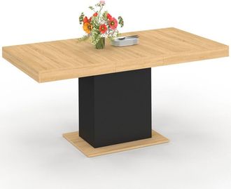 IDMarket EDEN Tavolo da pranzo rettangolare allungabile per 4-6 persone, legno e nero 120-160 cm