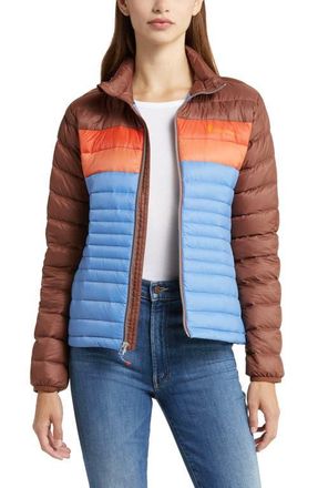 Cotopaxi Fuego Water Resistant 800 Fill Power Down Puffer Jacket in Acorn /Lupine at Nordstrom, Size Large