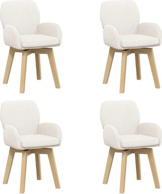vidaXL Sillas De Comedor Giratorias 4 Uds. Boucl&eacute; Crema Vidaxl