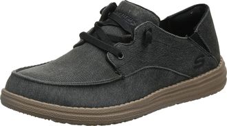 Skechers Mens Melson Volgo Sneaker, Black Canvas, 8.5 UK