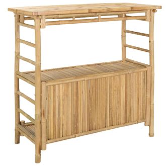 vidaXL Mesa De Bar Exterior Natural 110 X 50 X 105 Cm Bamb&uacute; Vidaxl