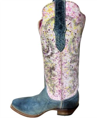 Ferrini Womens Candy Western Boots In Teal/ Pink