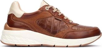 Pikolinos Bruine leren damessneaker - Dames - Sneakers - Bruin - 42 EU - Leer - Schoenen