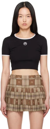 スカート Alessandra Rich Mini wrap skirt in pied de poule Alessandra Rich Pied De Poule Mini Wrap Skirt In Black