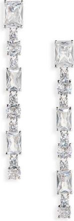 Nadri Cubic Zirconia Linear Earrings in Rhodium at Nordstrom Rack