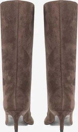 Amina Muaddi Womens Fiona Suede Boots Brown