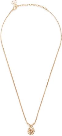 Dior logo pendant necklace - women - Rhinestone/Gold Plated - One Size