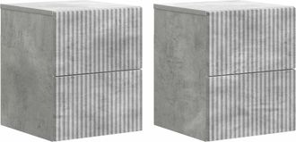 vidaXL Mesita De Noche De Pared 2 Uds. Gris Hormig&oacute;n 33 X 34,5 X 40 Cm Vidaxl