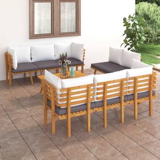 vidaXL Muebles De Jard&iacute;n 8 Piezas Con Cojines Madera Maciza De Acacia Vidaxl